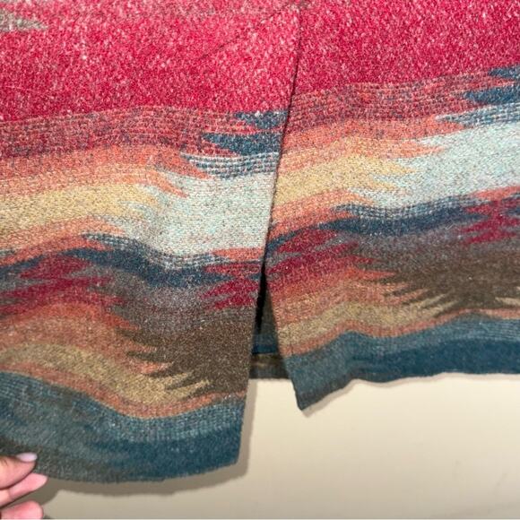 VINTAGE NO 4 EXP JEANS wool blend southwestern wrap midi skirt Italian made 7/8 - Picture 6 of 7